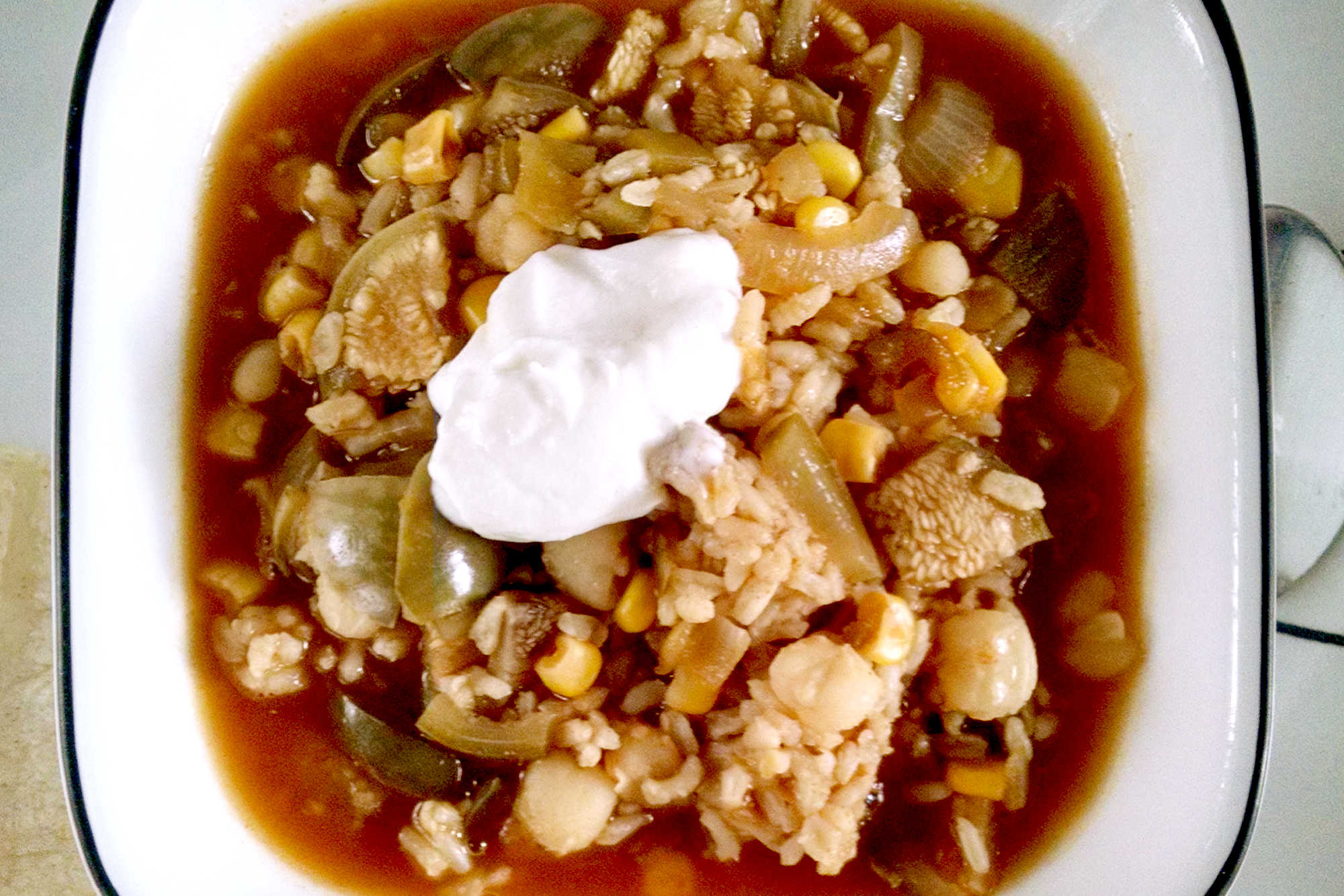 Who says vegetarian meals have to be boring? This Thai Eggplant Posole is bursting with flavor and sure to satisfy any craving. #ThaiEggplantPosole #VeganSoupInspo #SoupySaturdays #HealthyEatingThaiStyle #PlantBasedComfortFood