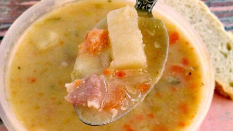 Comfort food at its best! Try this Cheesy Ham and Potato Leek Soup for the ultimate warm and cozy meal. #potatosoup #hampotatosoup #cheesysoup #souprecipe #ComfortFoodCravings #SoupSeasonFavorites #InstaSoupLovers #FoodieFaves #WinterWarmers