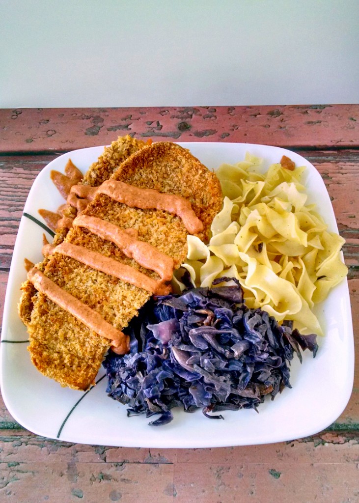 Eggplant Schnitzel - #WeekdaySupper Lightened up Meal - You won't miss the meat in this Eggplant Schnitzel. Toasting the panko really does the trick to make this crunchy, tasty and crazy delicious.