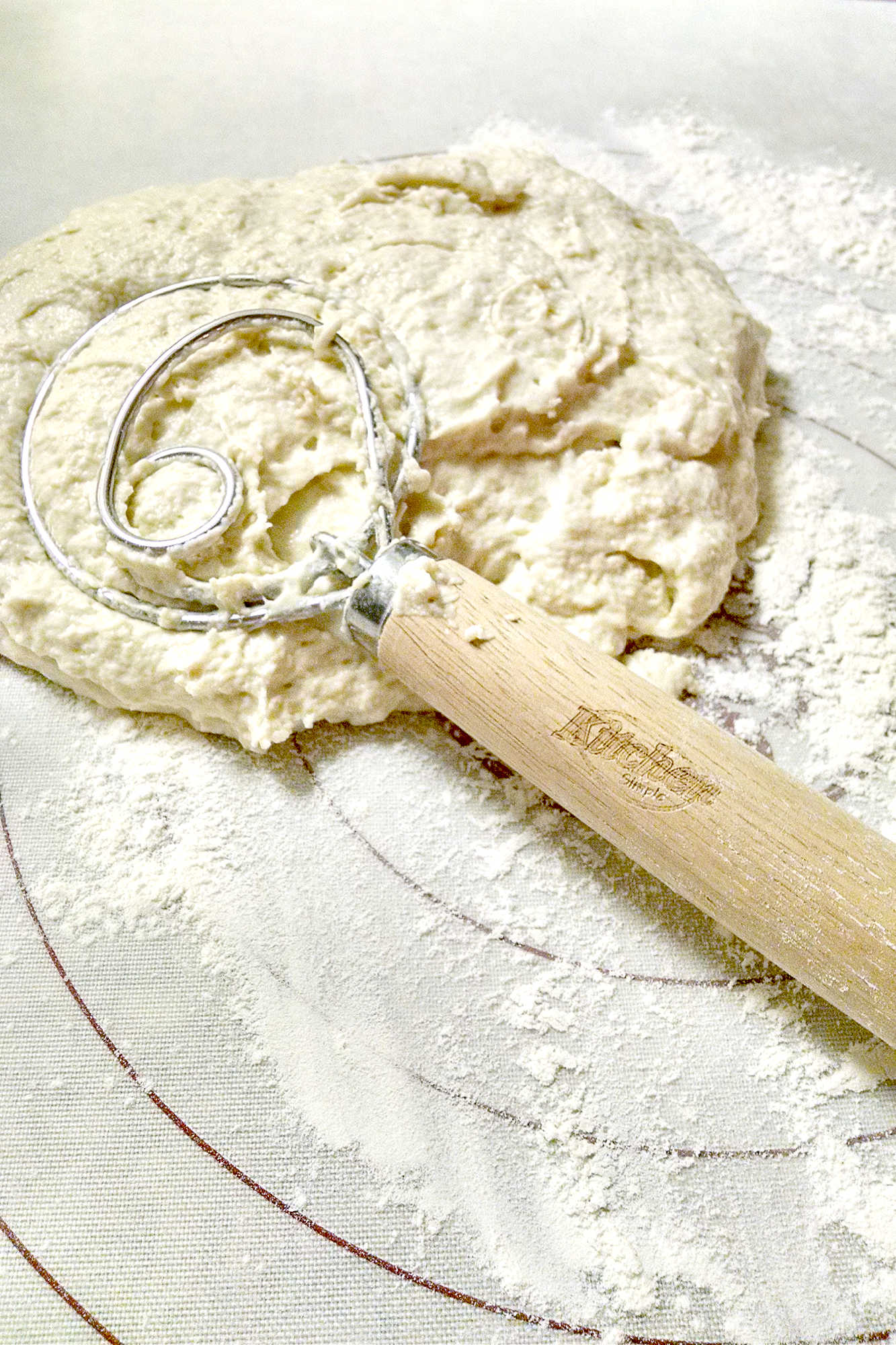 As a bread lover, I've tried my fair share of dough mixing tools. But the Danish Dough Whisk takes the cake (or should I say, bread).  Say goodbye to messy hands and hello to perfectly mixed doughs!  #danishdoughwhisk #kitchenmusthaves #bakingtools #breadmaking #fromscratchkitchen