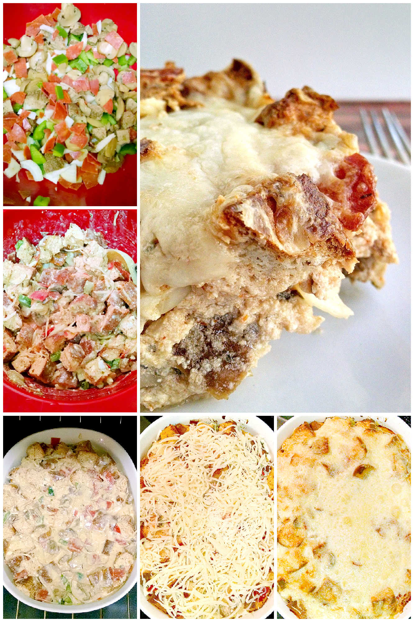 Can't decide between pizza and breakfast? Have both with Supreme Pizza Strata! This flavorful #recipe is sure to satisfy all your cravings. #SupremePizzaStrata #PizzaLoversUnite #ComfortFoodGoals #FoodieFaves #DeliciousEats