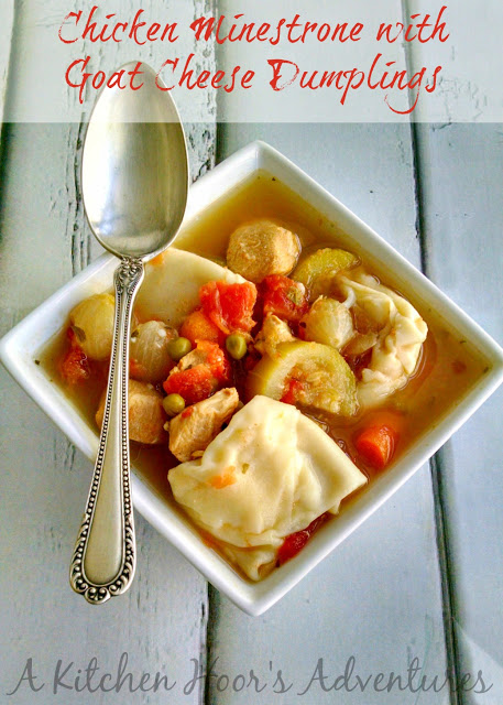 Chicken Minestrone with Goat Cheese Dumplings