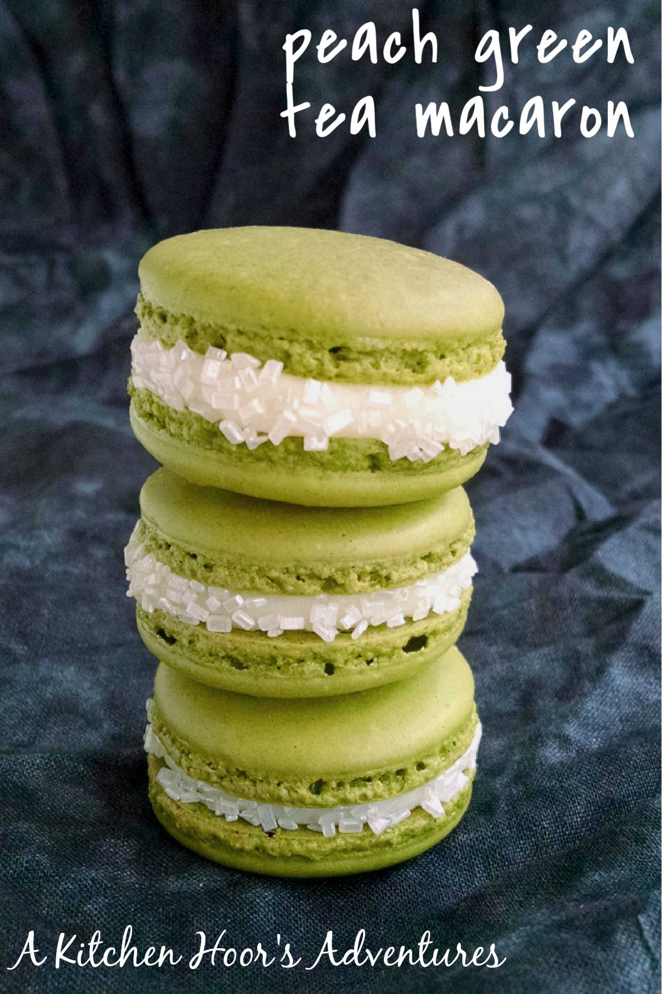 Indulge in the sweetness of summer with a Peach Green Tea Macaron. Perfect for tea time or a mid-day treat! #MacaronLoversUnite #FruityFrenchTreats #DelicateDesserts #PeachyPerfection #TeaTimeTreats