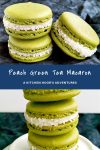 Indulge in the sweetness of summer with a Peach Green Tea Macaron. Perfect for tea time or a mid-day treat! #MacaronLoversUnite #FruityFrenchTreats #DelicateDesserts #PeachyPerfection #TeaTimeTreats
