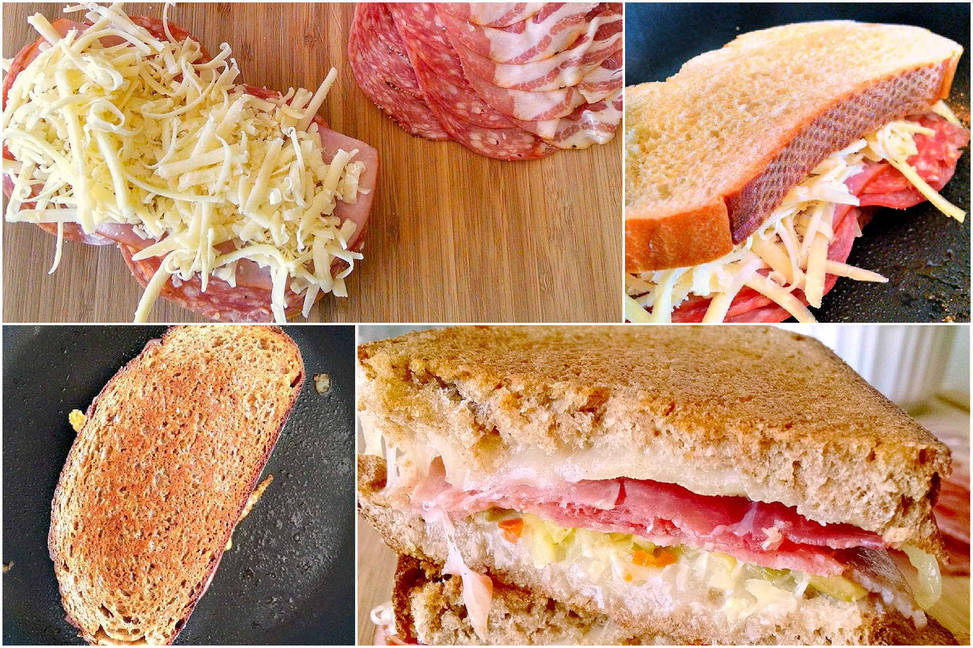 Indulge in cheesy goodness with this twist on a classic with this Muffuletta Grilled Cheese. Say goodbye to boring sandwiches! #GrilledCheeseMonth #grilledcheeseobsessed #cheeseplease #southerncomfortfood #foodiefinds #MuffulettaGrilledCheese #SandwichSensation #MeltedCheeseHeaven #NolaFoodieFaves #GourmetGrilledCheese