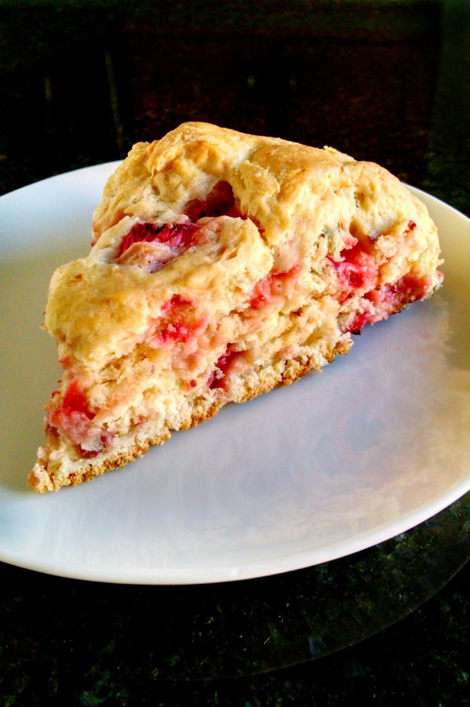 These Strawberry Basil Scones are perfect for afternoon tea or a spring dessert.