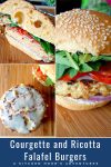 Falafel meets zucchini fritter in this recipe mash up. Courgette and Ricotta Falafel Burgers are healthy, delicious, and perfect for a meatfree meal! #FalafelBurgers #VegetarianEats #HealthyBurgerOptions #MeatlessMonday #CourgetteRicottaCombo