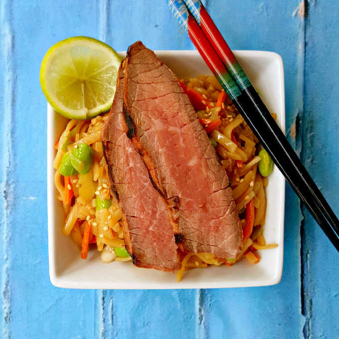Grilled Teriyaki Steak and Noodle Salad