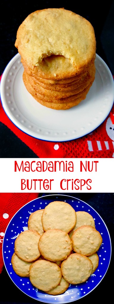 The Macadamia Nut Butter Crisps combine the thin, crispy, and slightly chewy Swedish butter crisps with a macadamia nut cookies. These cookies are addictive! Don't say I didn't warn you!