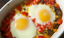This dish can easily be prepped ahead of time and then it's just a crack of the eggs before baking. These Mushroom Cheddar Baked Eggs are perfect for breakfast, brunch, or a #meatfree dinner.