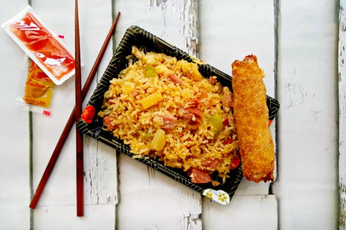 This Hawaiian pizza inspired fake-out food, Hawaiian Fried Rice has lots of flavor and cooks up quick for any night of the week.