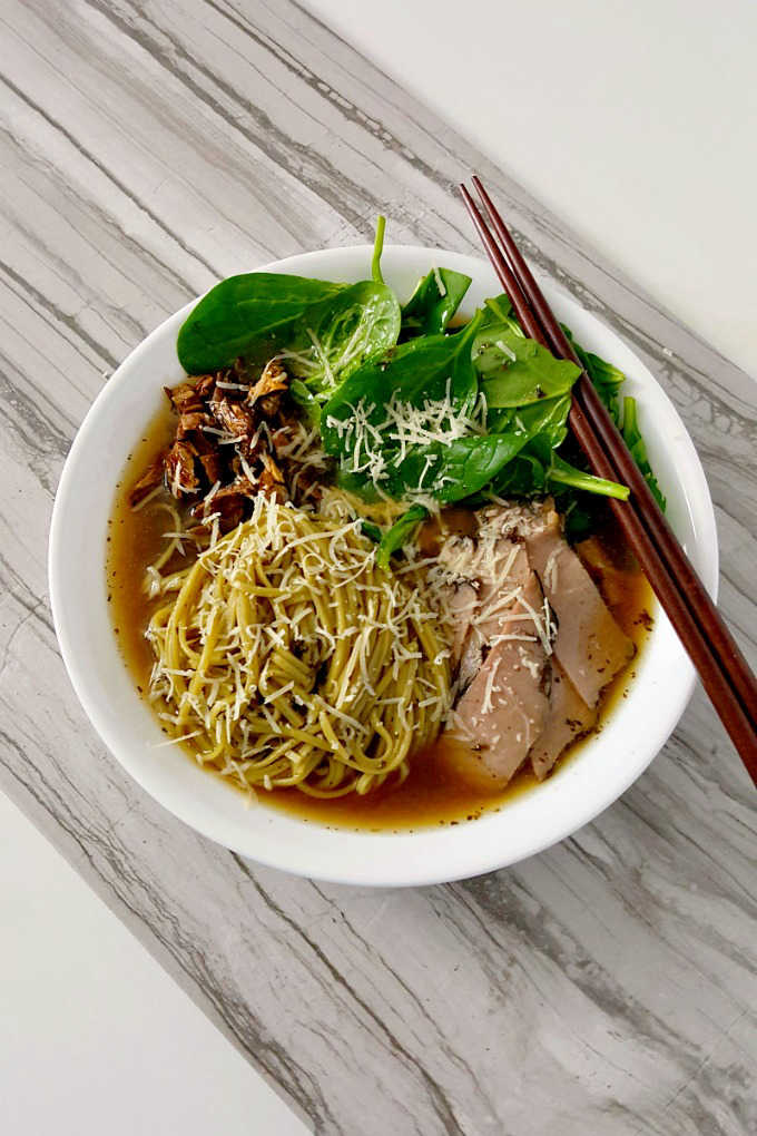 A mash up of pho style soup with Italian flavored beef, this Italian Beef Pho is simple, delicious, and perfect for cold nights like this one. #fusionrecipe #pho #Italiansoup #easyrecipe