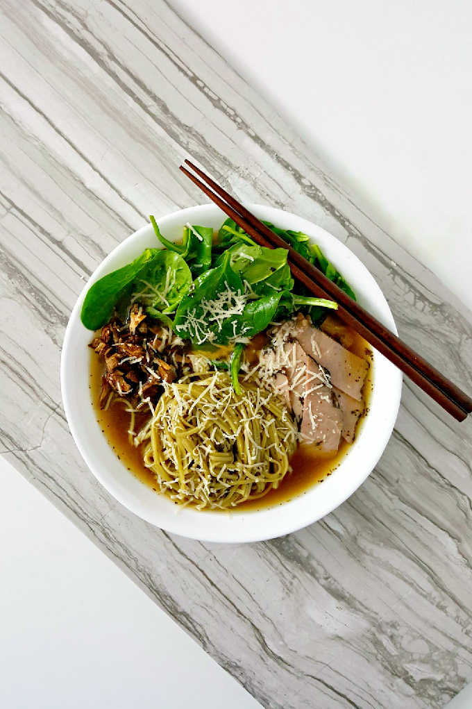 A mash up of pho style soup with Italian flavored beef, this Italian Beef Pho is simple, delicious, and perfect for cold nights like this one. #fusionrecipe #pho #Italiansoup #easyrecipe