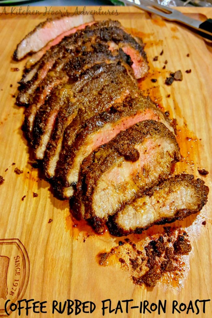 Coffee Rubbed Flat-Iron Roast is a super simple recipe that has amazing results. The bold rich flavor of the coffee ground enhances this typical rub which is allowed to penetrate the flat iron roast giving it tons of flavor while broiling the roast ensures for a deliciously tender meat. 