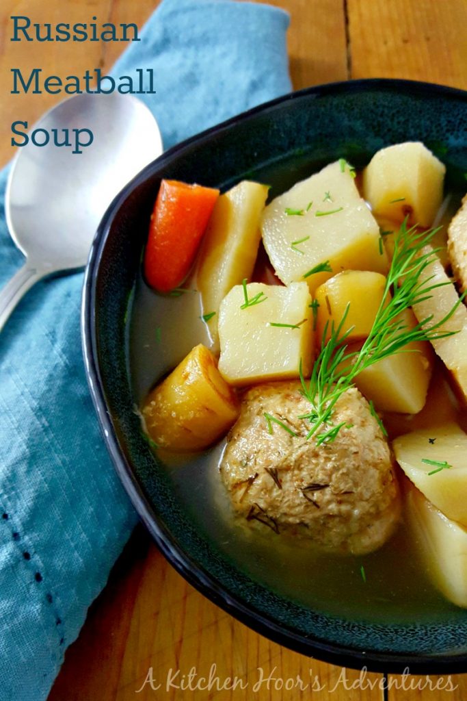 Slow Cooker Russian Meatball Soup is full of vegetable goodness, hearty chicken, and lots of delicious dill flavor!