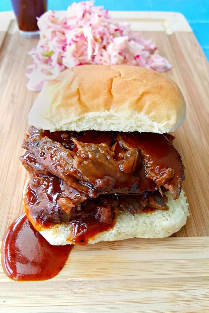 Heinz BBQ Memphis Sweet & Spicy is the only barbecue sauce you need to make this delicious Memphis BBQ Pot Roast. The Garlic Radish Slaw has seven simple ingredients found in every kitchen. Together they make an amazing, barbecue meal for any summer or holiday gathering. #MadeWithTheMasters #HeinzBBQ #ad