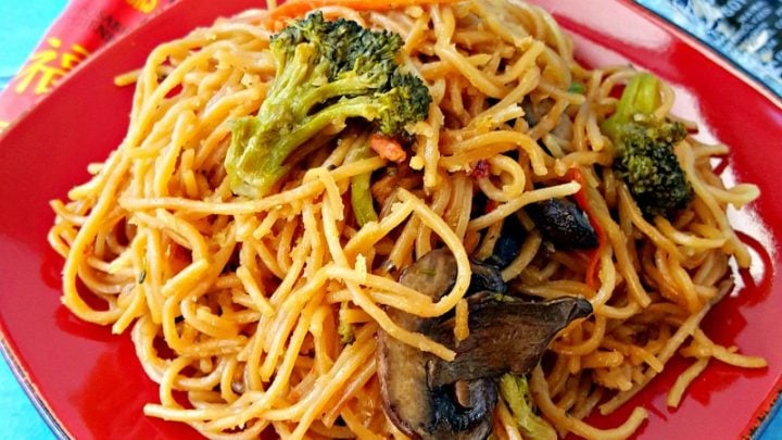 On even the busiest of days, you can whip up a delicious and healthy meal for your family with this Veggie Ramen Stir-Fry! @AKitchenHoor