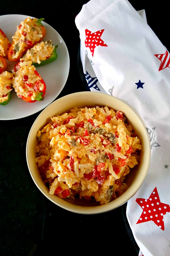 A southern classic, Nana's Pimento Cheese has one surprise ingredient, but I've added another one to make this spread even more tasty. @AKitchenHoor #SundaySupper