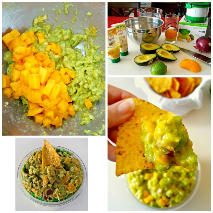 Creamy avocado, sweet mango, and spicy jalapeno make this Sweet and Spicy Mango Guacamole irresistable for #GuacSquad12.