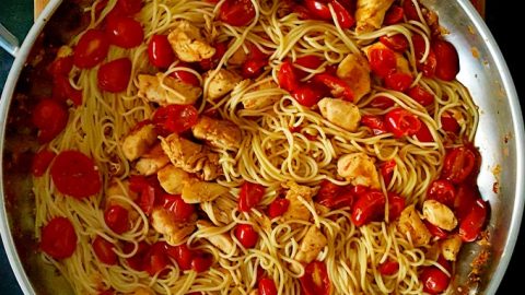 Blistered Tomato Pasta with Chicken