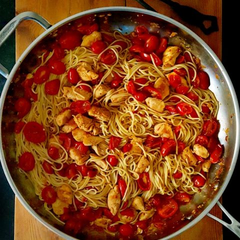 Blistered Tomato Pasta with Chicken