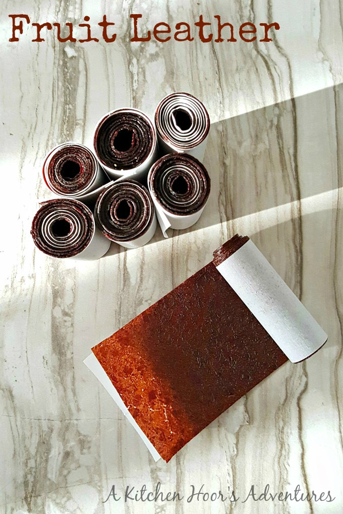 Simple fruit puree is slowly baked in the oven to make these kids fave snacks. Fruit Leather can be made with almost any fruit and takes very little effort to make a tasty, packable, snack for big and little kids.