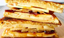 Apple Cheddar Grilled Cheese is fall in a grilled cheese. It has crisp and crunchy apples, sharp and creamy cheddar, and sweet and delicious caramelized onions.