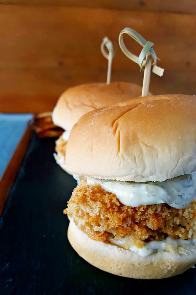 oven fried fish sliders