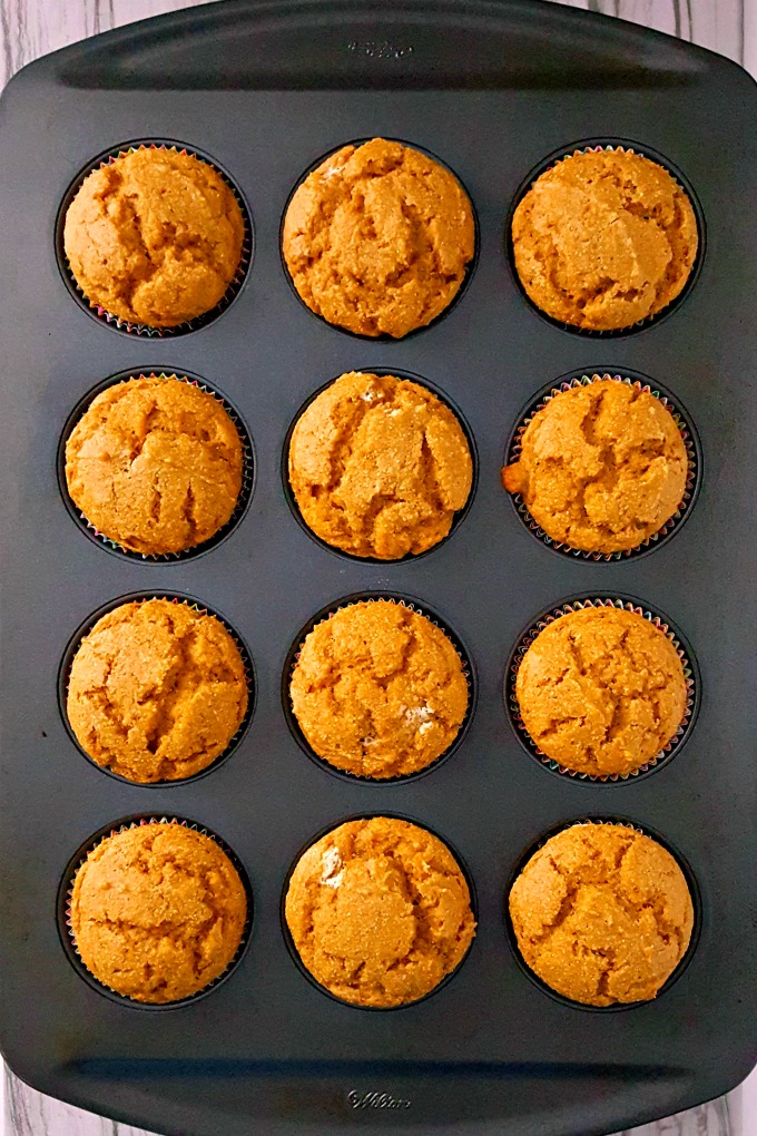 Southern sweet cornbread is infused with delicious pumpkin in these quick muffins. Pumpkin Cornbread Muffins taste like fall in a small, tasty, package.