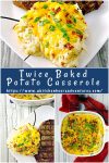 With just a few simple ingredients, you can create an amazing and delicious side dish. Twice Baked Potato Casserole has all the flavors of a twice baked potato in a flavorful side dish casserole. #potatorecipe #twicebakedpotato #potatocasserole #cheesybaconpotatoes