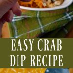 Packed full of crab, cheese, and a kick of flavor, this Easy Crap Dip Recipe is a life saver! Any leftovers can easily be re-purposed into a sandwich, crostinis, or filling for mushrooms. #EasyCrabDip #SeafoodAppetizer #QuickAndEasyEats #PartyFoodIdeas #DeliciousDips
