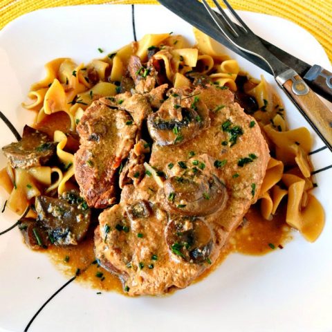 It can't get simpler than throwing all the ingredients in the slow cooker and letting it do the work for you. Slow Cooker Pork Chops with Mushroom Sauce are not only super easy but SUPER delicious, too! Your family will ask for these all the time.