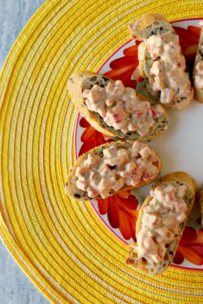 Sneak a few slices of ham before cooking it up to make these delicious nibbles. Deviled Ham Bites are quick and delicious snacks to whip up while waiting for the Easter Dinner. #EasterRecipes