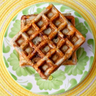 Buckwheat and Pepper Jack Waffles are have a nutty flavor with a hint of spice from the Cabot pepper jack cheese. They're perfect topped with poached eggs and hollandaise or rarebit sauce. #BrunchWeek