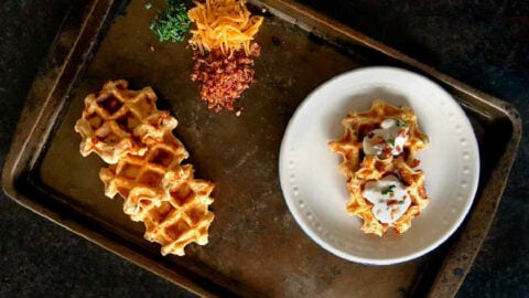 Image for Waffled Twice Baked Potato Pancake Bites