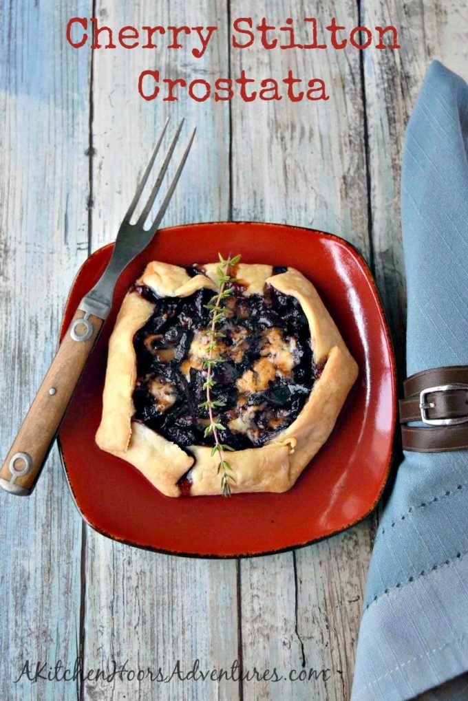 Cherry Stilton Crostata are packed with fresh cherry and thyme flavors that pair deliciously with the aged, crumbled Stilton cheese.  Veggie Wash turns the cherries into intense bombs of sweet flavor that complement the sharp flavor of the Stilton. #VeggieWash
