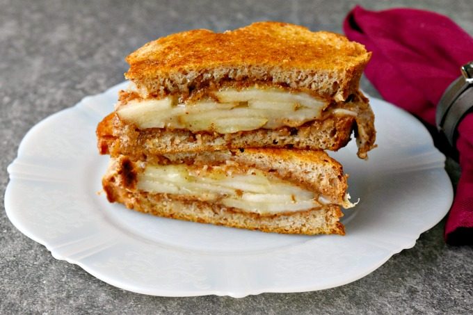 Apple Almond Butter Manchego Grilled Cheese #AppleWeek