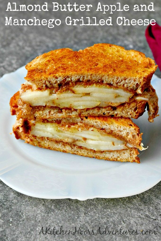 If you're like me, you love apples and peanut butter (or any nut butter)!  Apple Almond Butter Manchego Grilled Cheese is sweet, nutty, and salty all in one delicious grilled cheese.