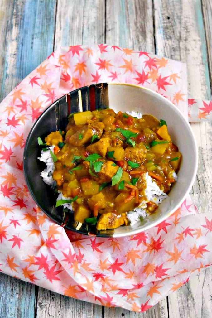 Chicken Pumpkin Curry is rich, comforting, and full of curry flavor! #pumpkincurry #chickencurry #curryrecipe #currylover #PumpkinCurryDelight #FallFlavors #HealthyChickenDish #EasyWeeknightMeal #CurryLoversUnite