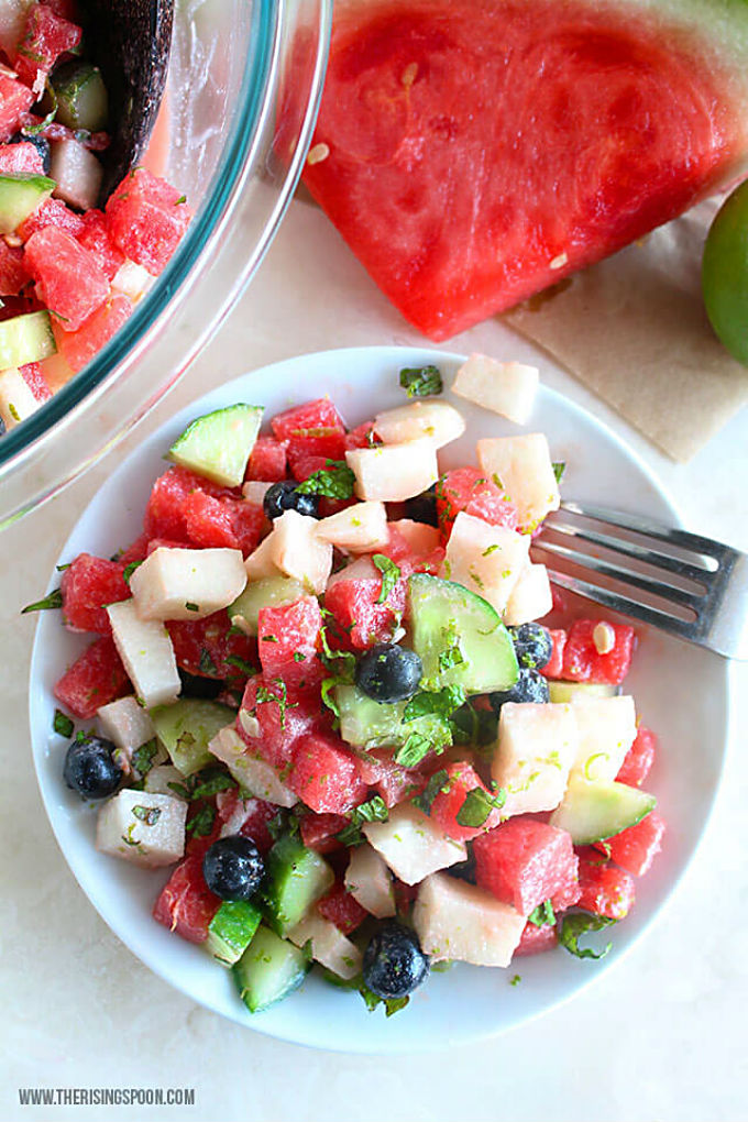 Watermelon Salad with Cucumber 
