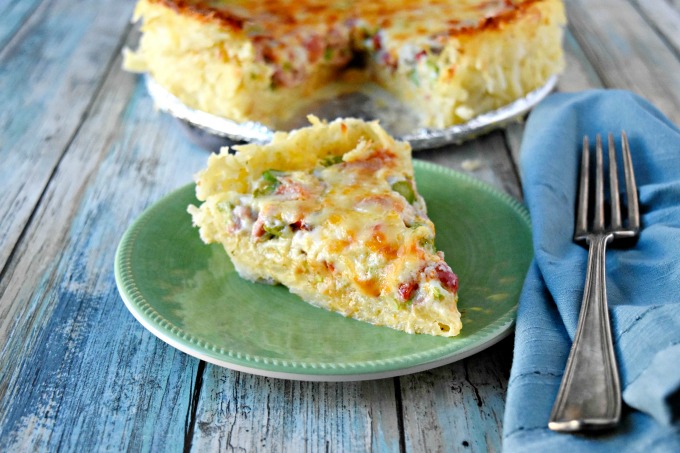 Hash Brown Crusted Denver Quiche with Asparagus