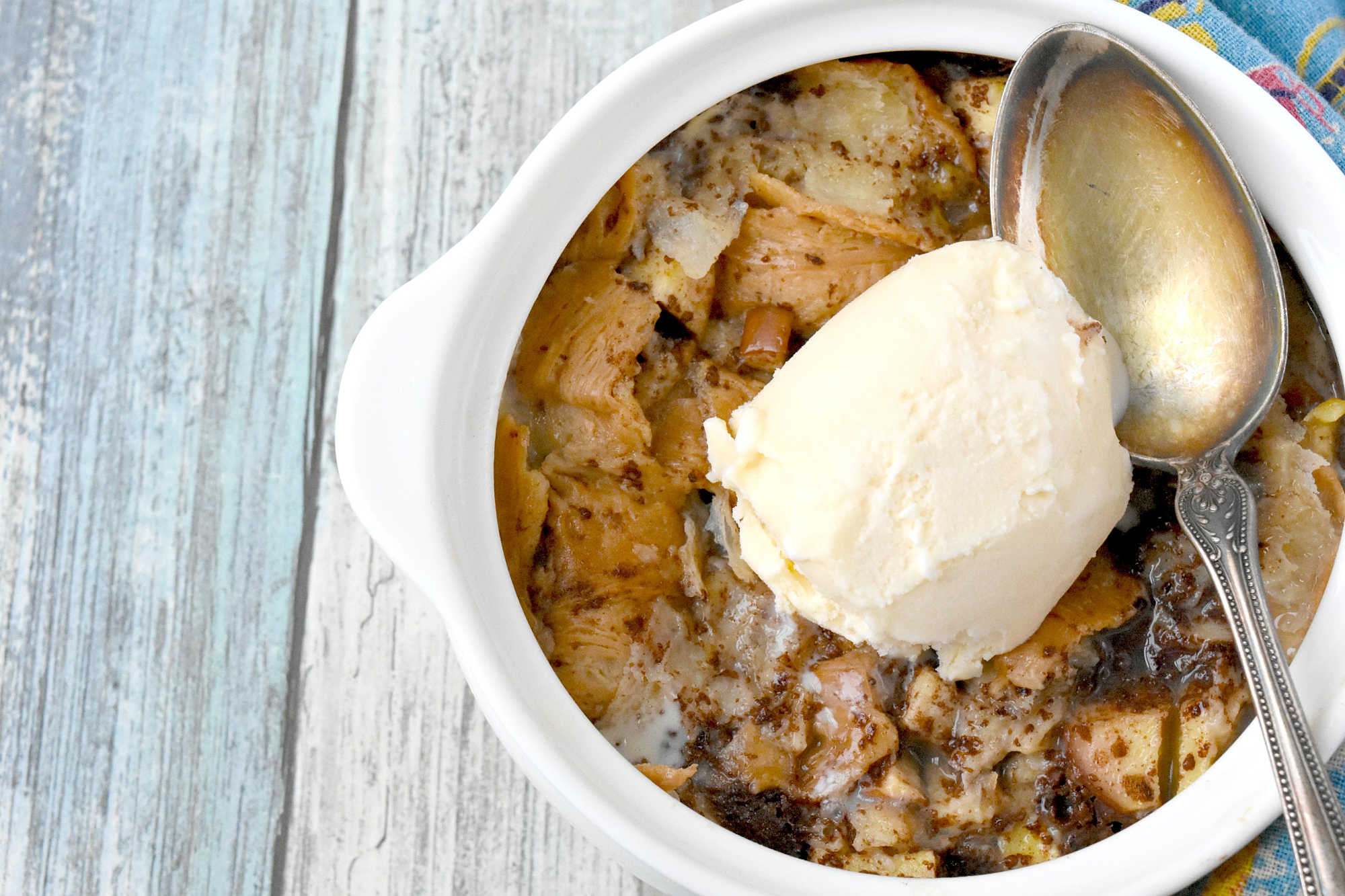 Just when you thought bread pudding couldn't get any better, along comes Individual Croissant Apple Bread Pudding. Discover the joy in every bite! #croissantapplebreadpudding #applelovers #brunchgoals #foodporn #sweettreats #CroissantBreadPudding #ApplePuddingPerfection #DeliciousDesserts #BakingCreations #IndulgentTreats