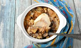 Apples and croissants swim in a delicious cinnamon custard.  Individual Apple Croissant Bread Pudding is a quick and easy dessert that will pack a stunning punch at your dinner table. #AppleWeek