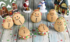 Coconut in shells and almond extract in the buttercream make these Snowmen Macaron taste like an almond joy!  It wouldn't be a blogging event if I didn't make my favorite cookie. 