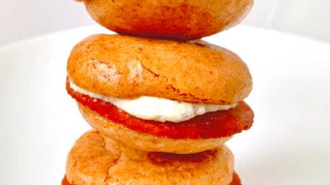 A unique twist on the dessert cookie that has pepperoni and ricotta, these Pepperoni Pizza Macaron are sure to be a conversation starter no matter where they're served.