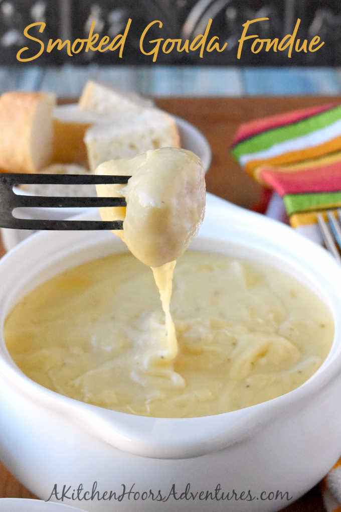 Fondue is a classic recipe for Valentine's Day. It's perfect for dipping, eating, chatting, and spending time with your special someone. This Smoked Gouda Fondue boasts a deliciously smoky flavor you will love.