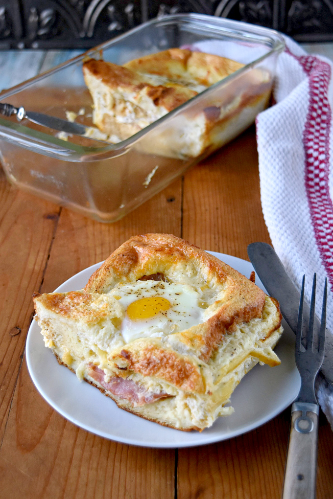 A casserole version of the traditional sandwich, this Croque Madame Casserole for Two is just as delicious. It's easy to throw together, can be made ahead of time, and easily doubled or tripled with ease.
