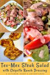 Treat yourself to a flavorful Tex-Mex Steak Salad drenched in our homemade Chipotle Ranch Dressing. Perfect for lunch or dinner, this dish is sure to hit the spot! #TexMexSteakSalad #SaladSzn #HealthyEating #FoodieFavs #CincoDeMayoEats #ChipotleRanchDressing #HealthyEats #SaladInspiration #FoodieFaves