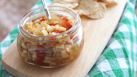 It reminds me more of a salsa, but I get the relish similarities also. It is a fun dish to make, with so many different and all fresh ingredients, and if you don’t have a particular ingredient, substitute something you have!