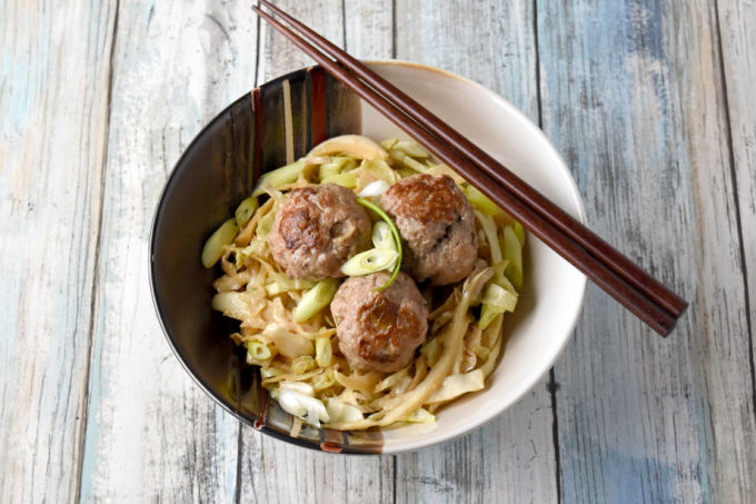 With all the flavors of a pork dumpling, Instant Pot Asian Pork Meatballs are a quick and tasty way to get that dumpling fix! #OurFamilyTable